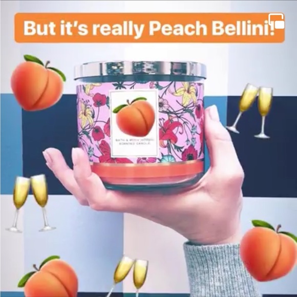 “Georgia Peach” Peach Bellini 3-Wick Candle from Bath & Body Works (2018) RARE - Picture 5 of 6